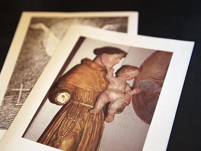 Trauerkarte St. Antonius Statue